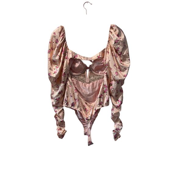FOR LOVE & LEMONS Aster Floral Bodysuit in Peach Floral large - Picture 4 of 11